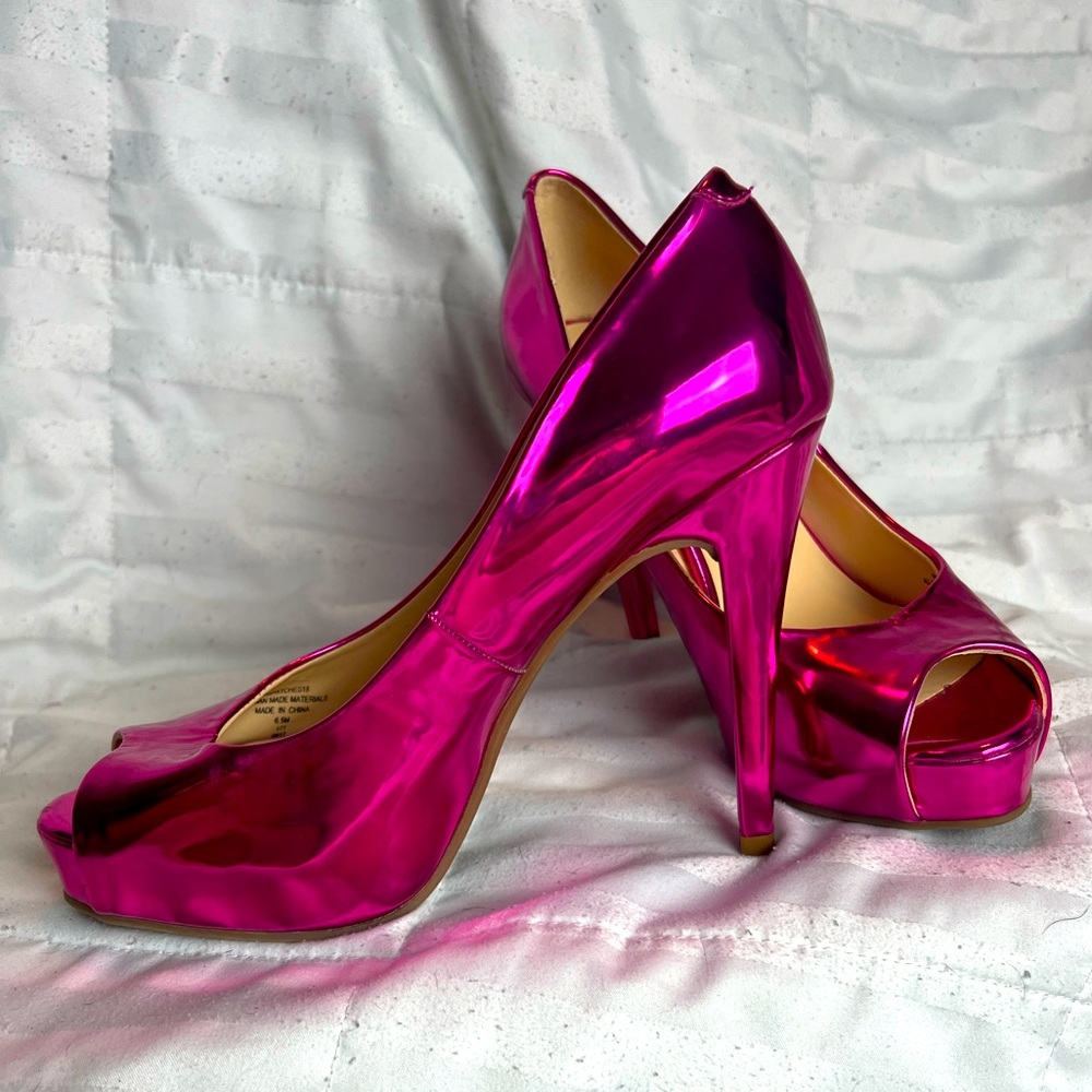 Guess Pink Metallic Heels